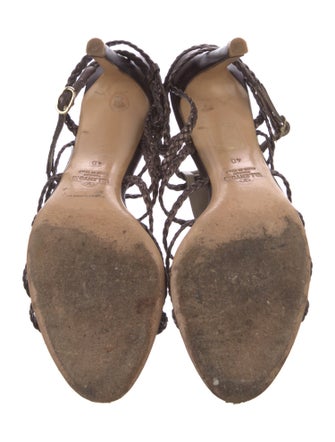 Valentino Leather Braided Accents Gladiator Sandals