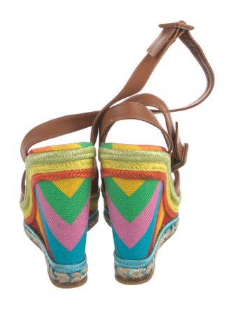 Valentino Leather Striped Espadrilles