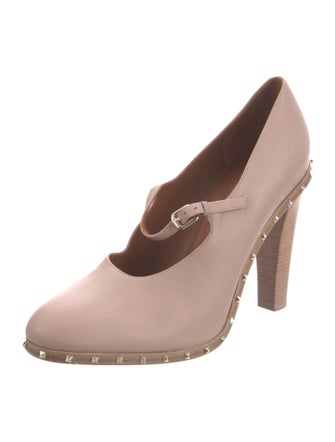 Valentino Rockstud Accents Leather Pumps