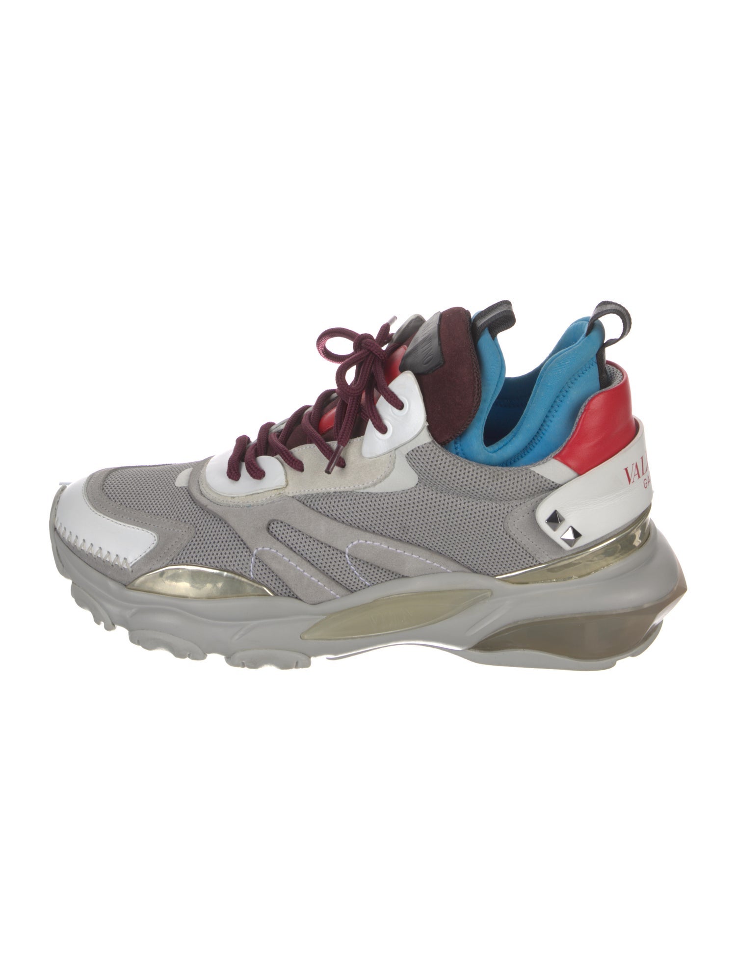 Valentino Rockstud Accents Leather Sneakers