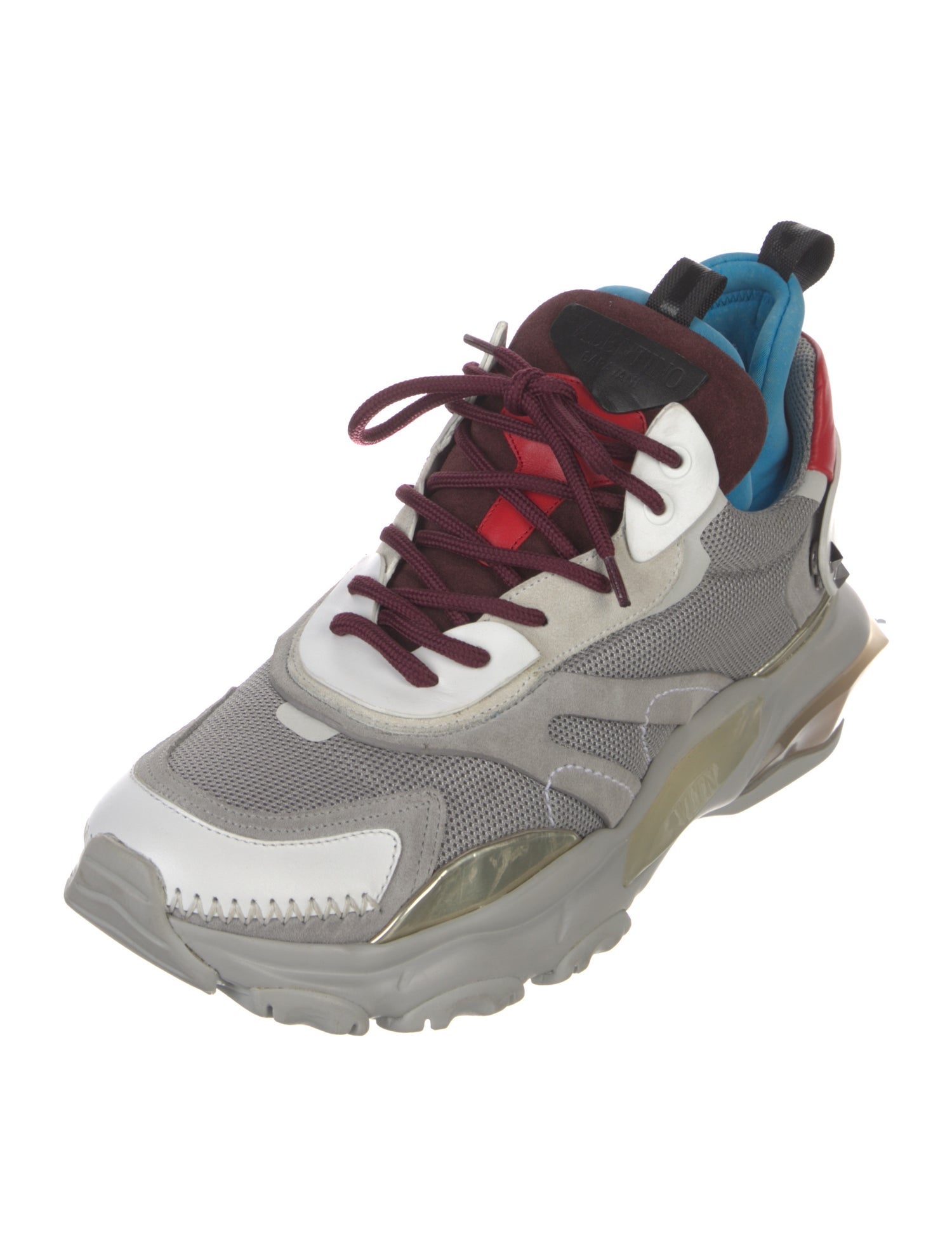 Valentino Rockstud Accents Leather Sneakers