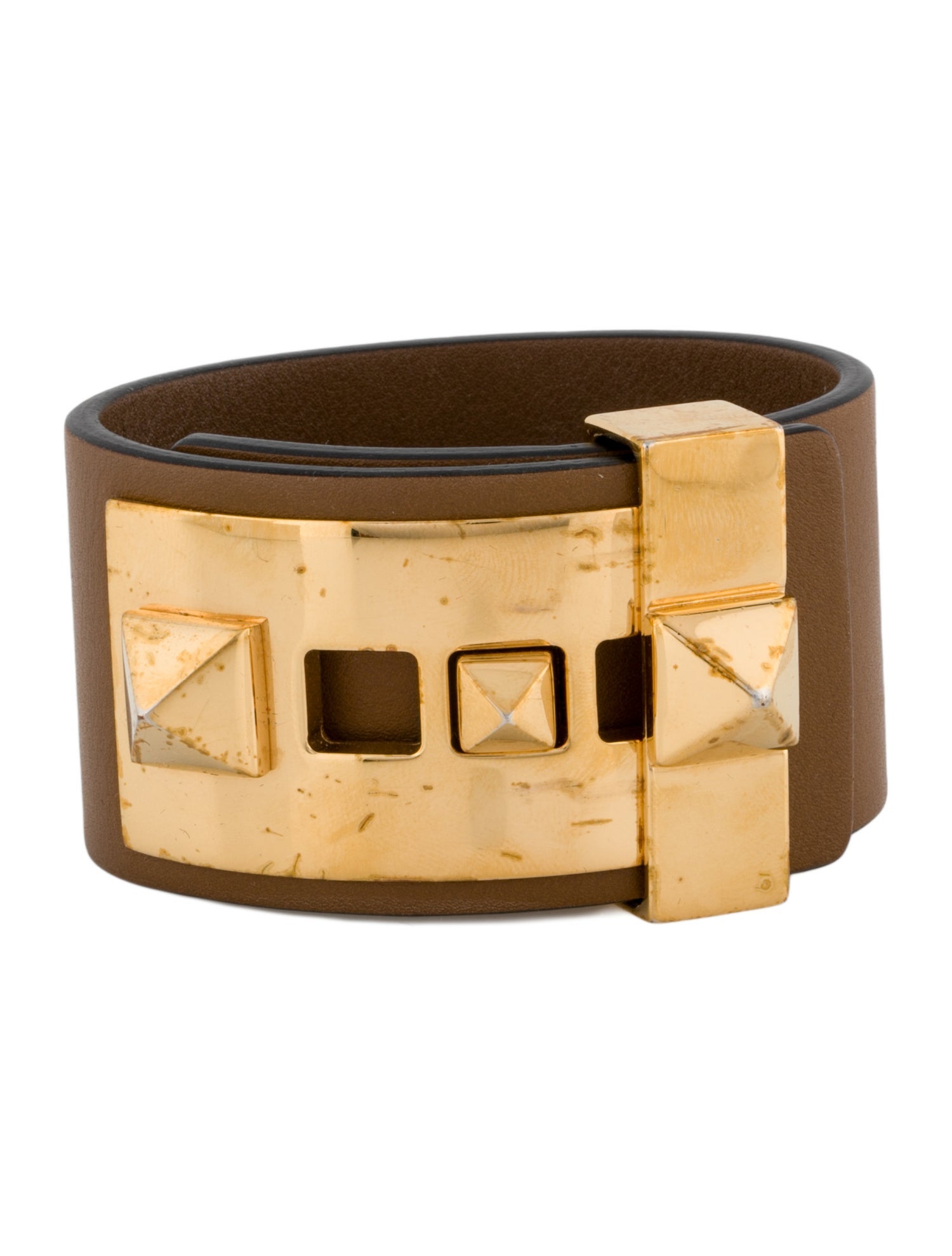 Valentino Leather B Rockstud Bracelet