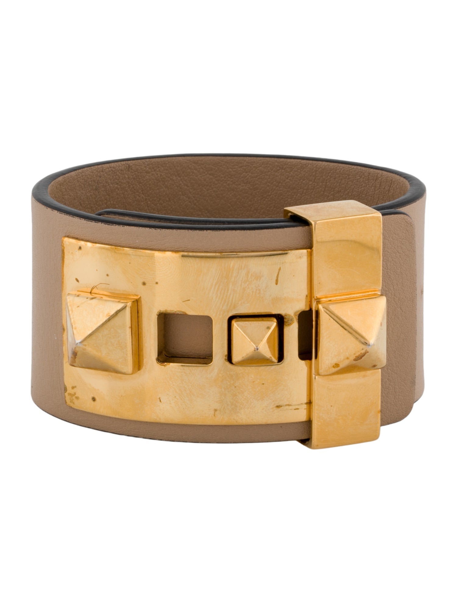 Valentino Leather B Rockstud Bracelet