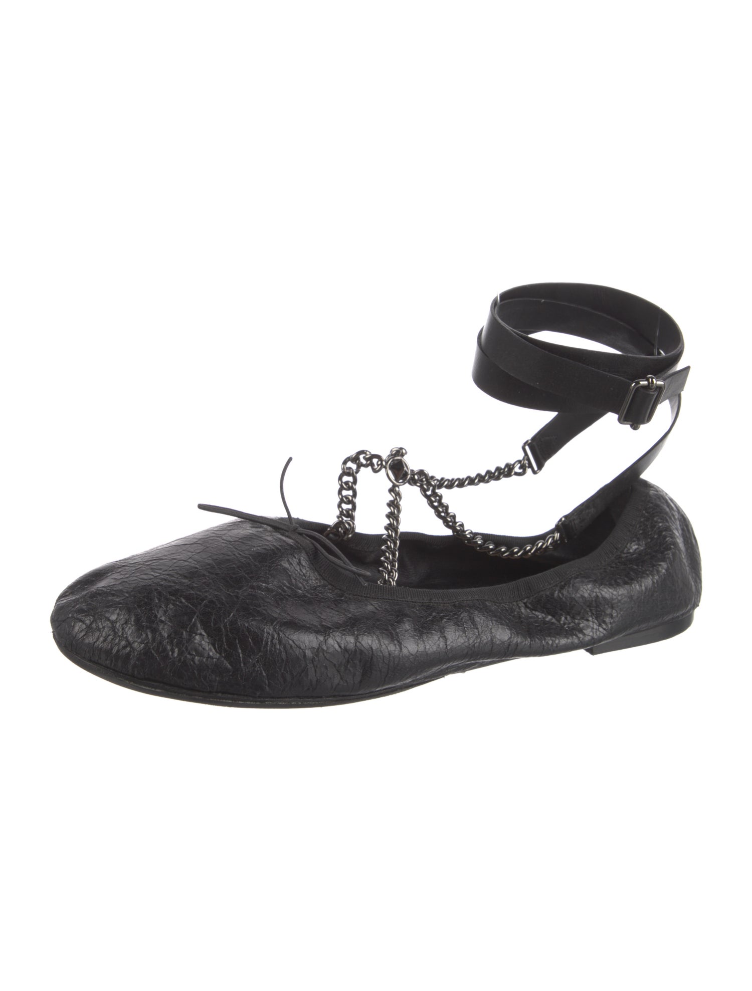 Valentino Rockstud Accents Leather Ballet Flats