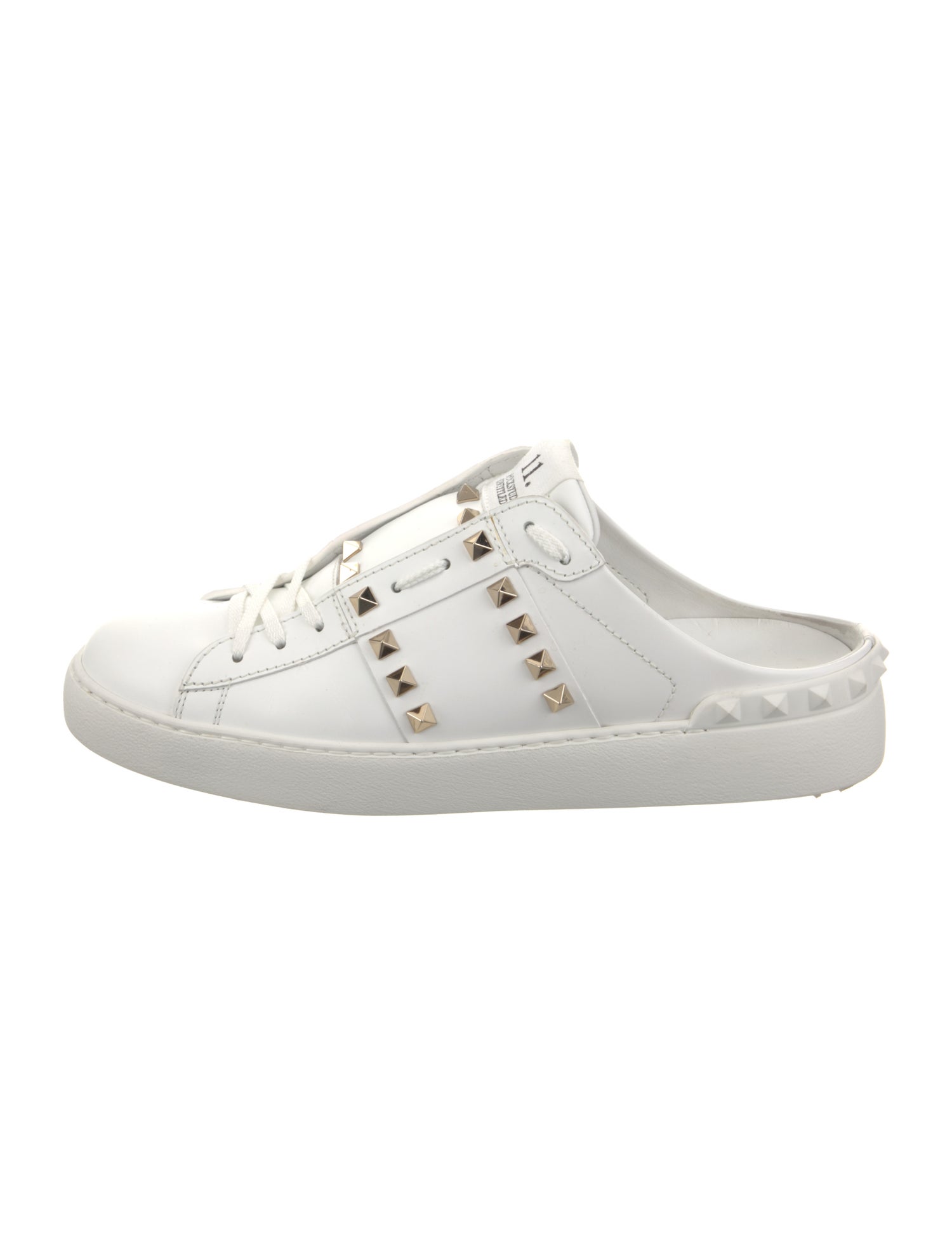 Valentino Rockstud Accents Leather Sneakers