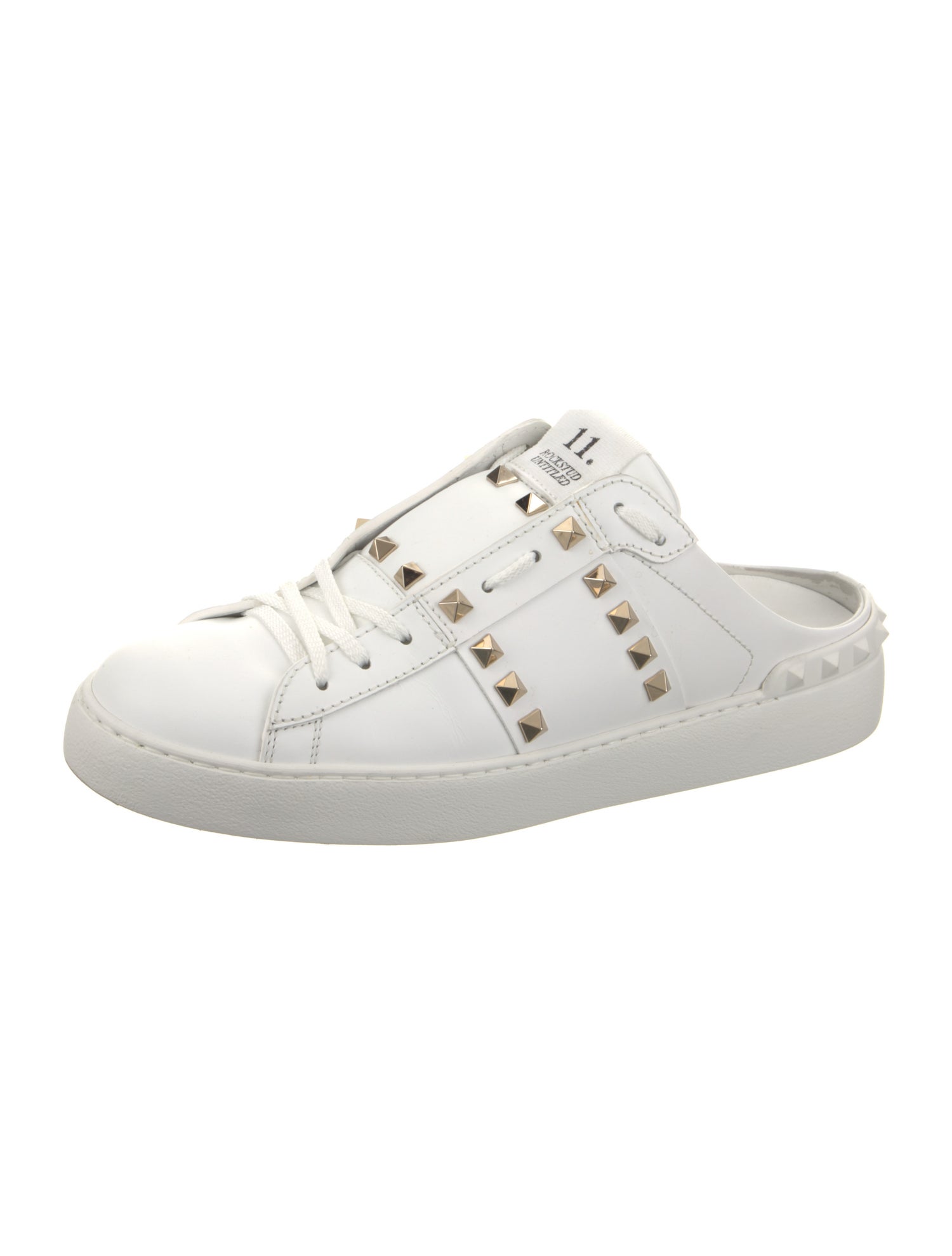 Valentino Rockstud Accents Leather Sneakers