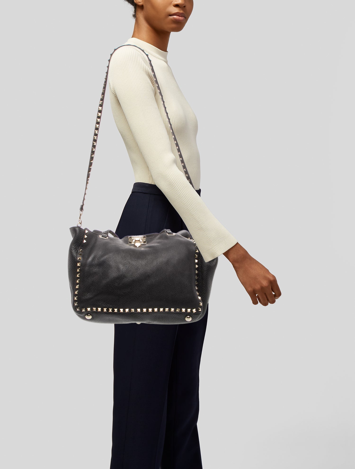 Valentino Rockstud Top Handle Bag