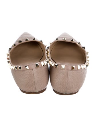 Valentino Rockstud Accents Leather Ballet Flats