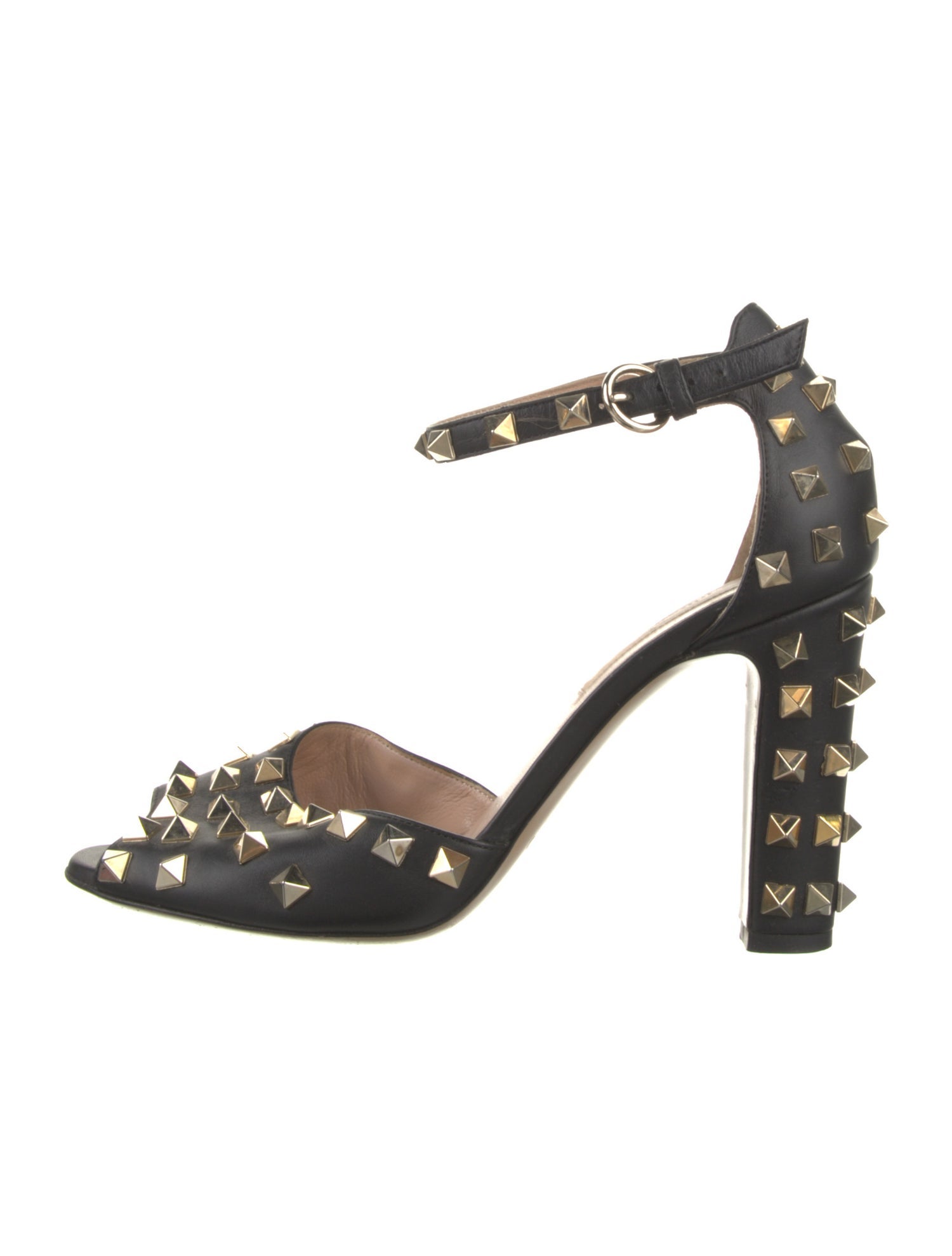 Valentino Rockstud Accents Leather D'Orsay Pumps