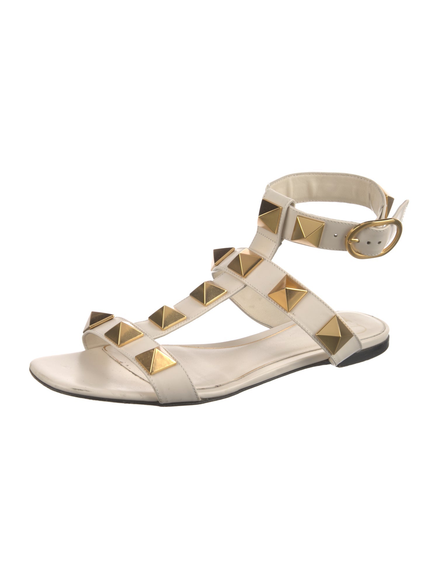 Valentino Rockstud Accents Leather Gladiator Sandals