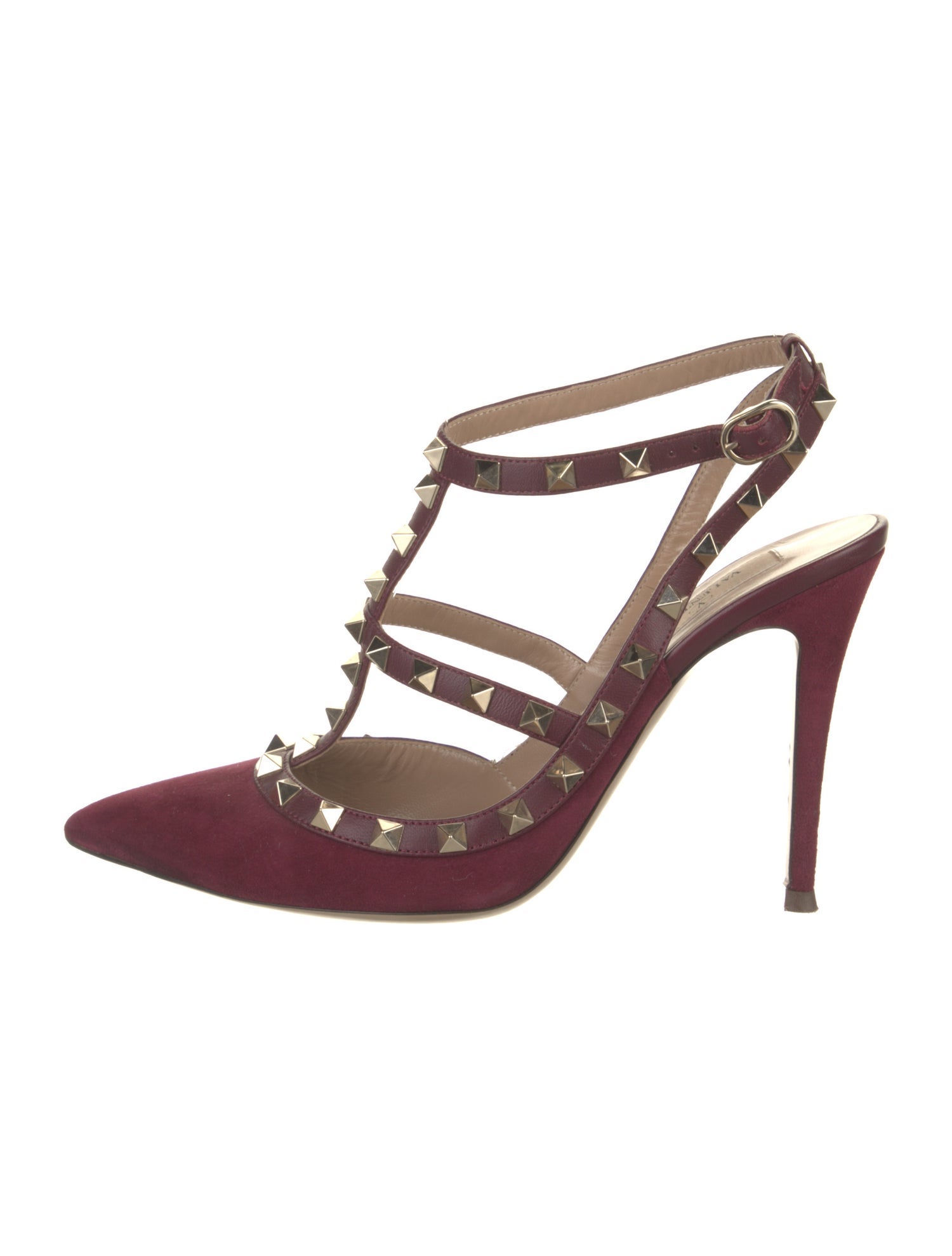 Valentino Rockstud Accents Leather T-Strap Pumps
