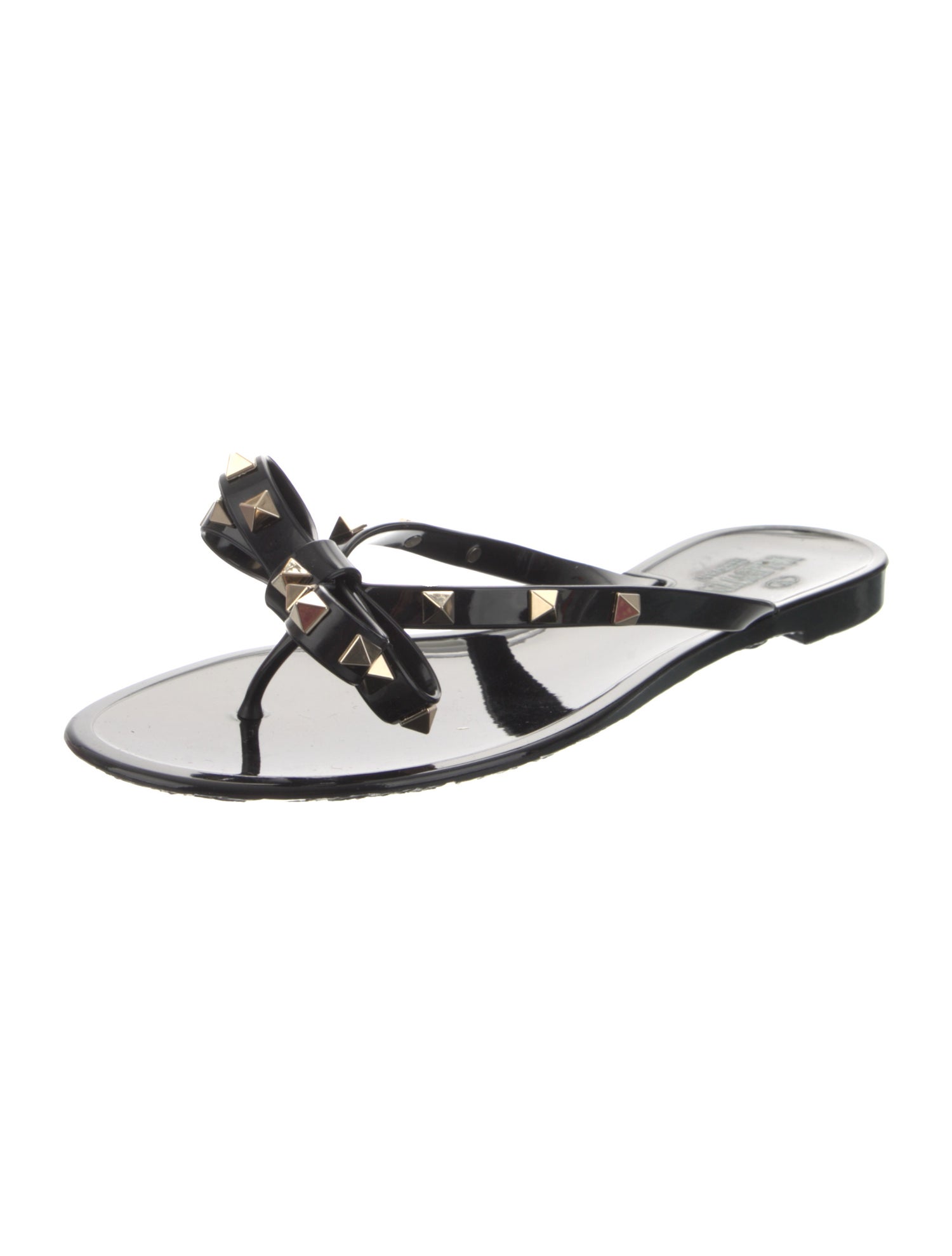 Valentino Rockstud Accents Rubber Slides