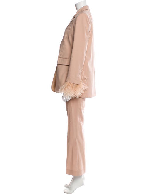 Valentino Virgin Wool Feather Trim Pant Set