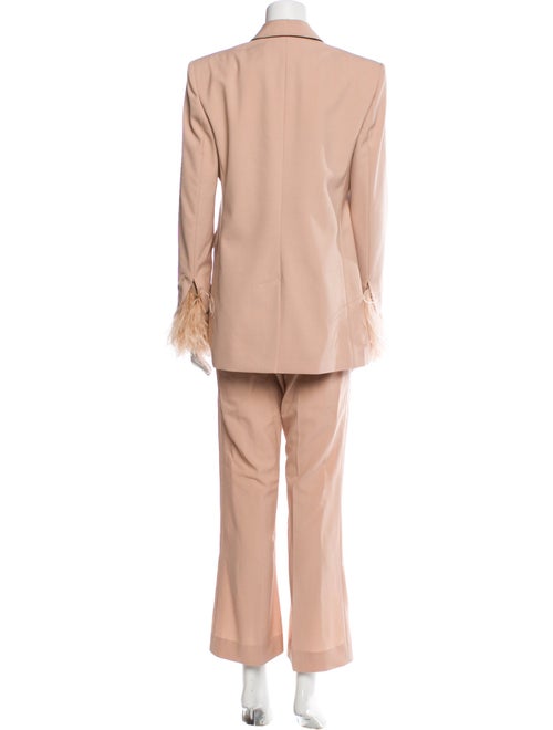 Valentino Virgin Wool Feather Trim Pant Set