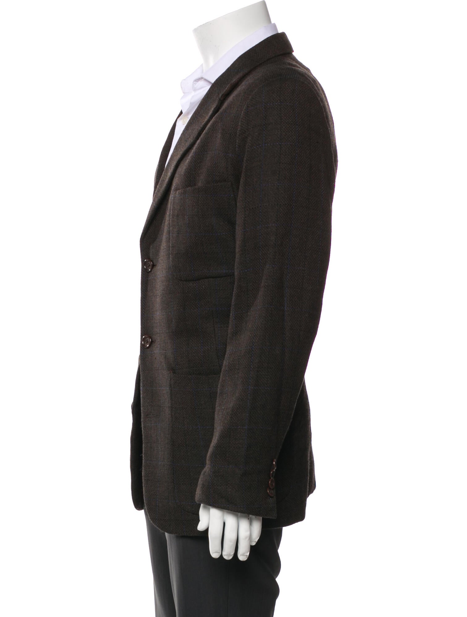 Valentino Virgin Wool Plaid Print Blazer