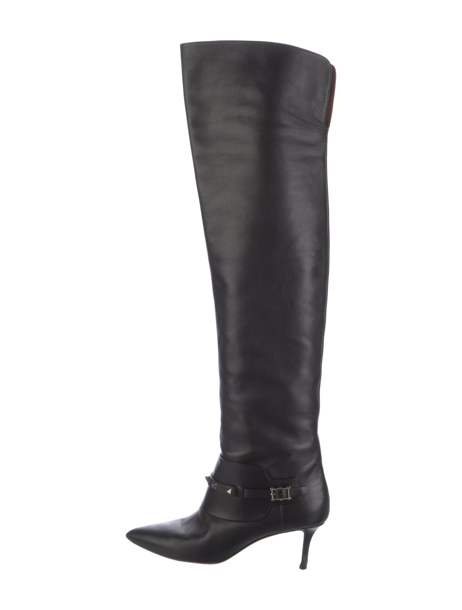 Valentino Rockstud Accents Leather Boots