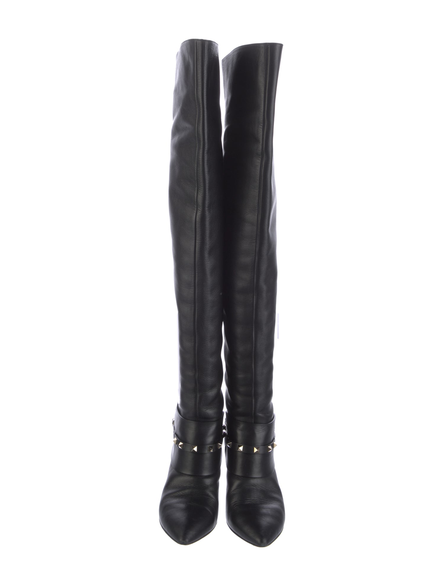 Valentino Rockstud Accents Leather Boots