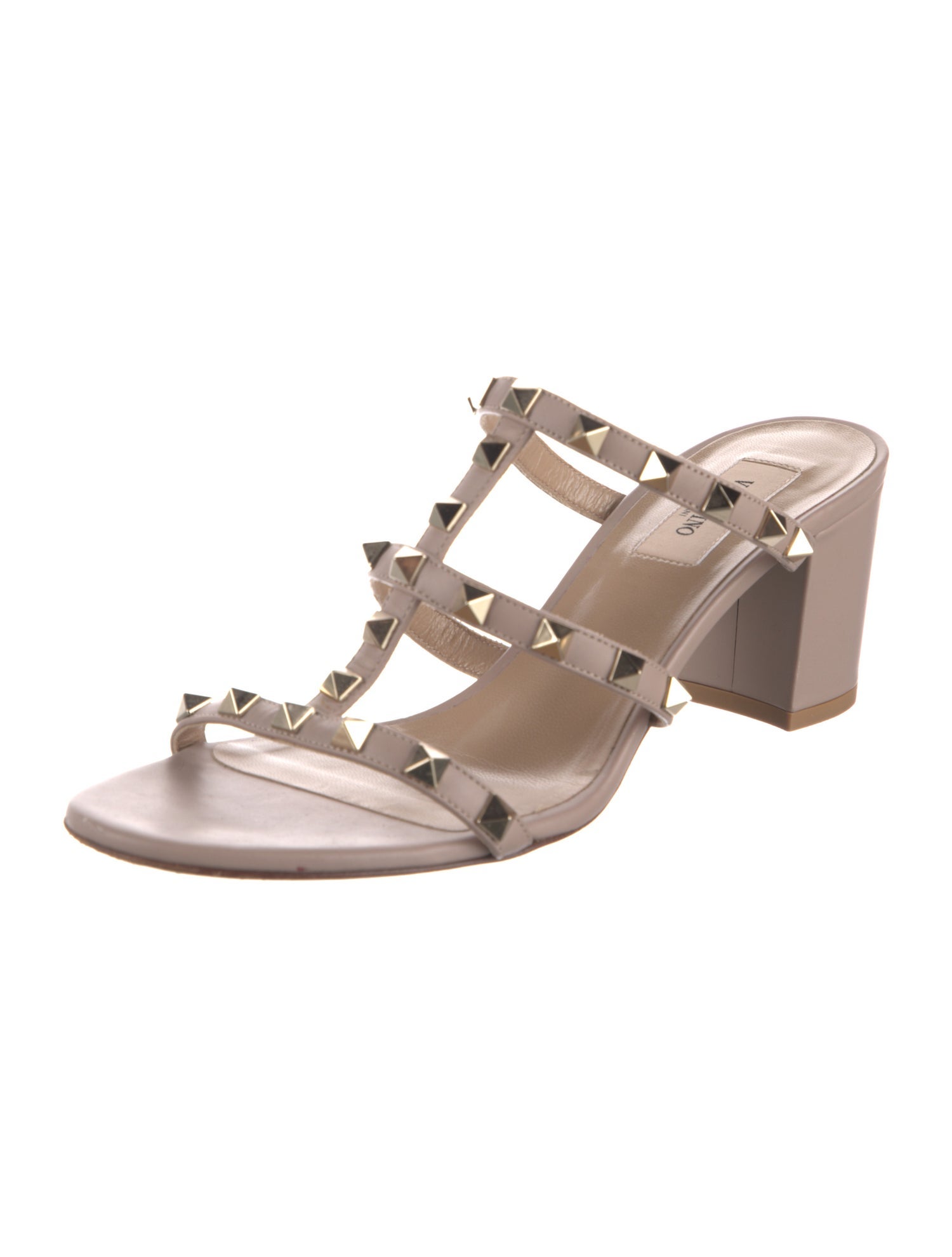 Valentino Rockstud Accents Leather Gladiator Sandals