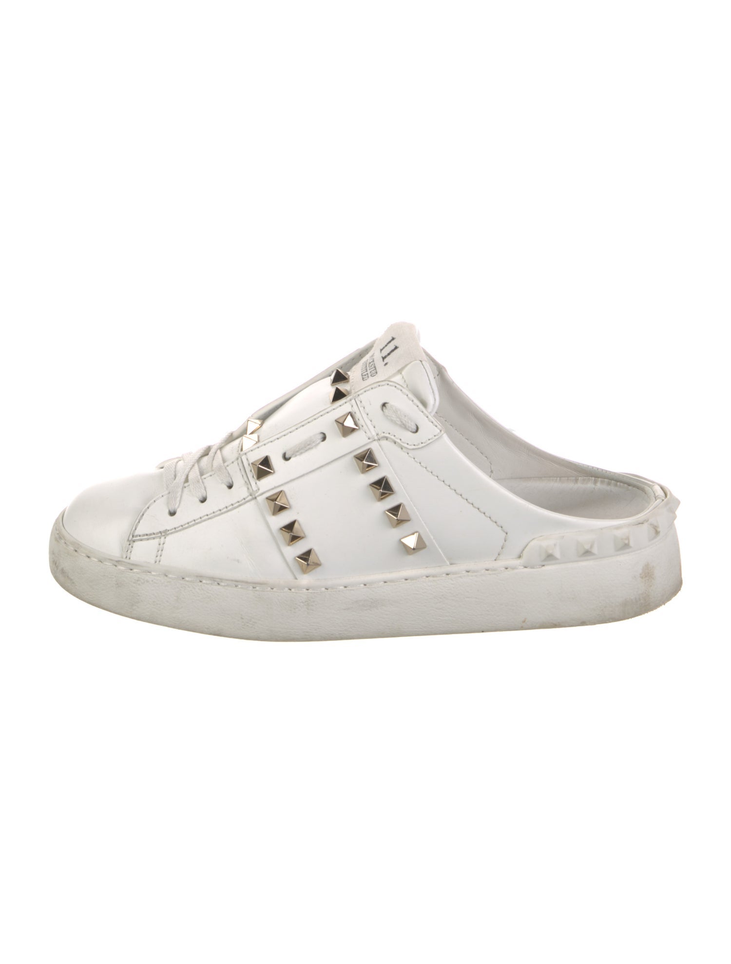 Valentino Rockstud Accents Leather Sneakers