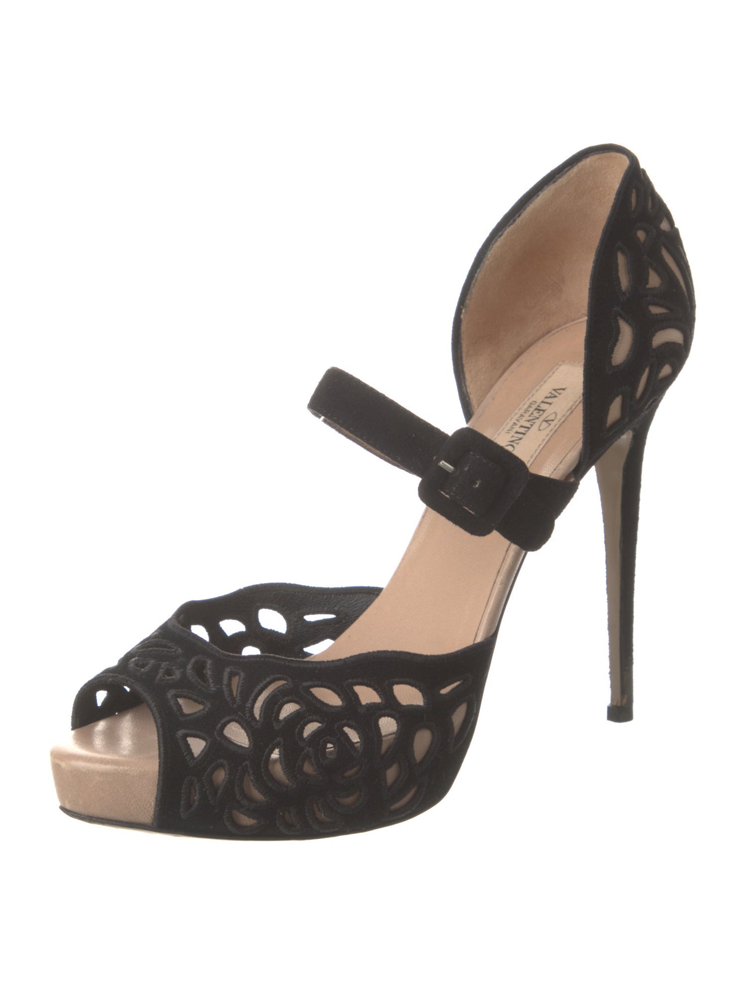 Valentino Leather Patterned D'Orsay Pumps