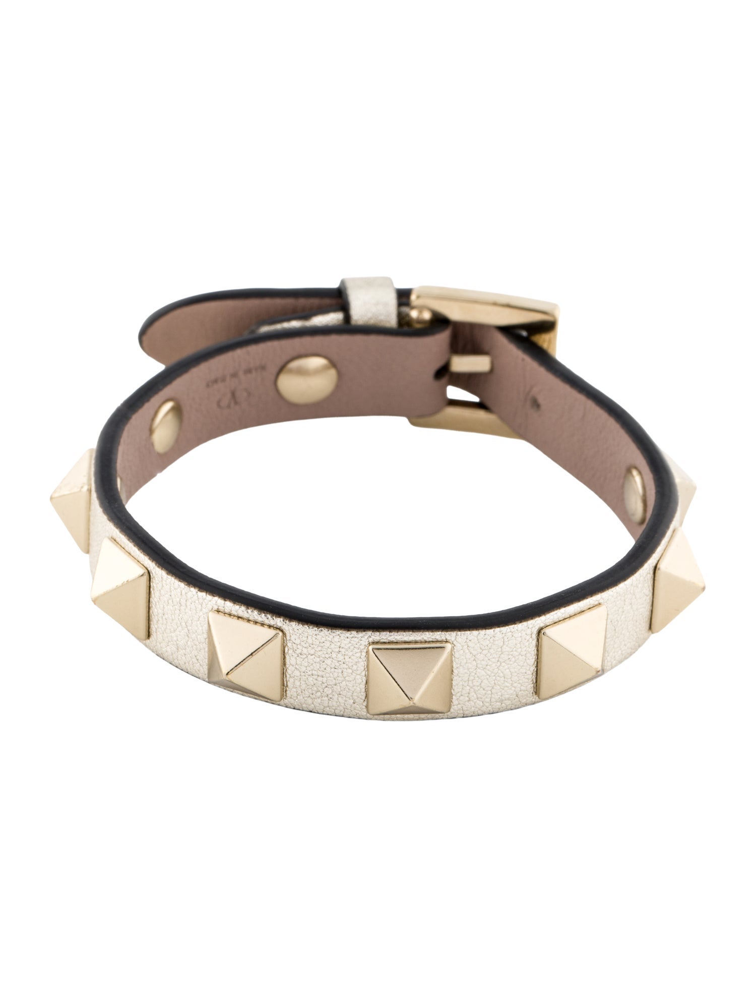 Valentino Rockstud Leather Single Wrap Bracelet