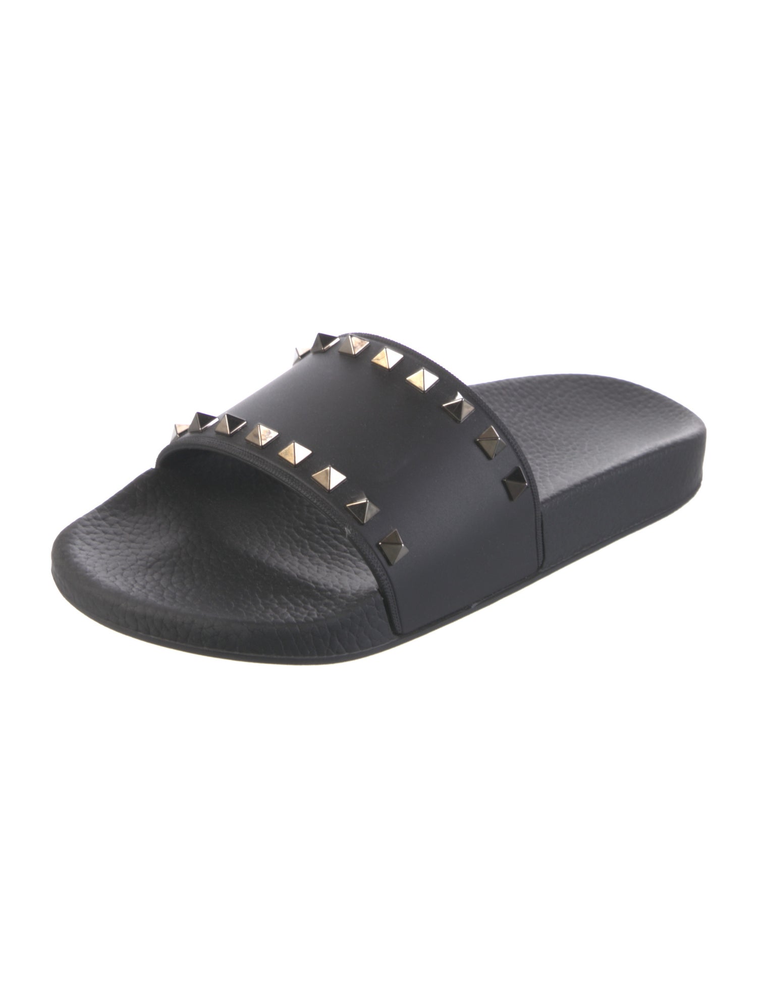 Valentino Rockstud Accents Rubber Slides