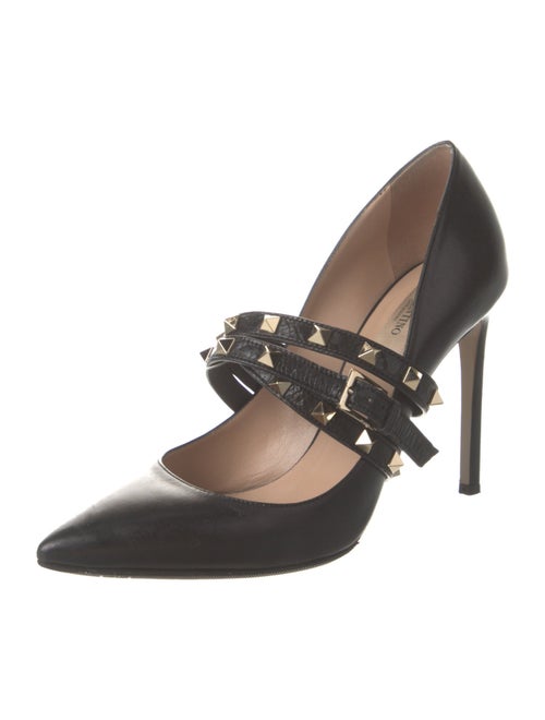 Valentino Rockstud Accents Leather Pumps