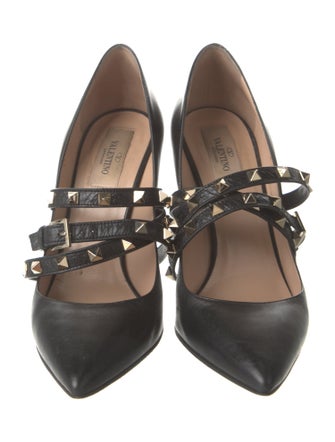 Valentino Rockstud Accents Leather Pumps