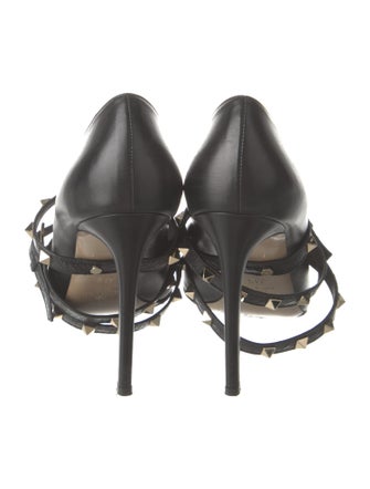 Valentino Rockstud Accents Leather Pumps