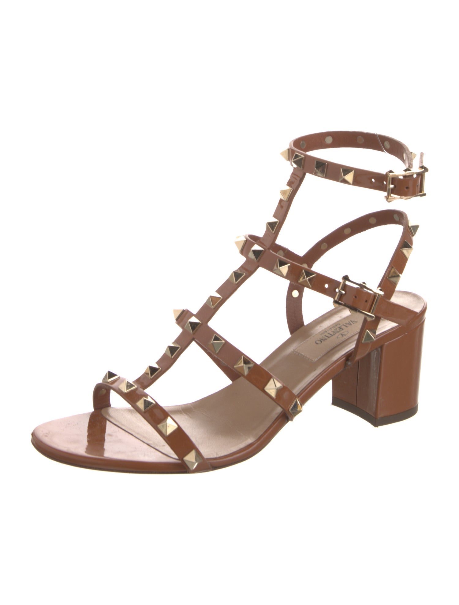 Valentino Rockstud Accents Leather Gladiator Sandals