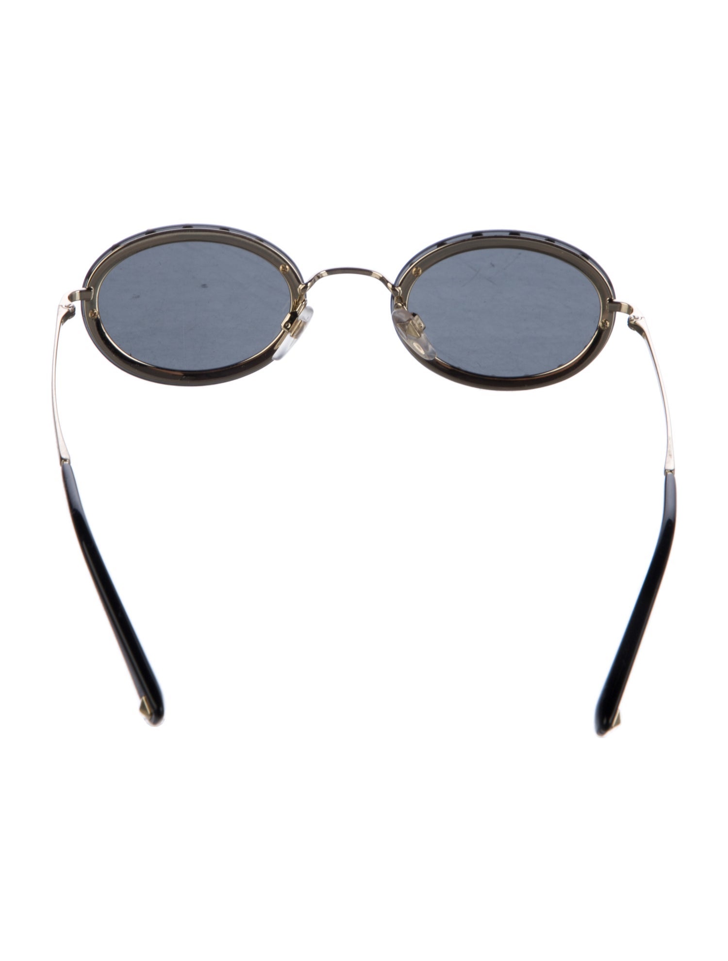 Valentino Rockstud Accents Round Sunglasses