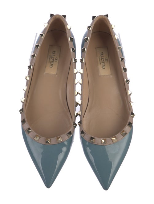 Valentino Rockstud Accents Patent Leather Ballet Flats