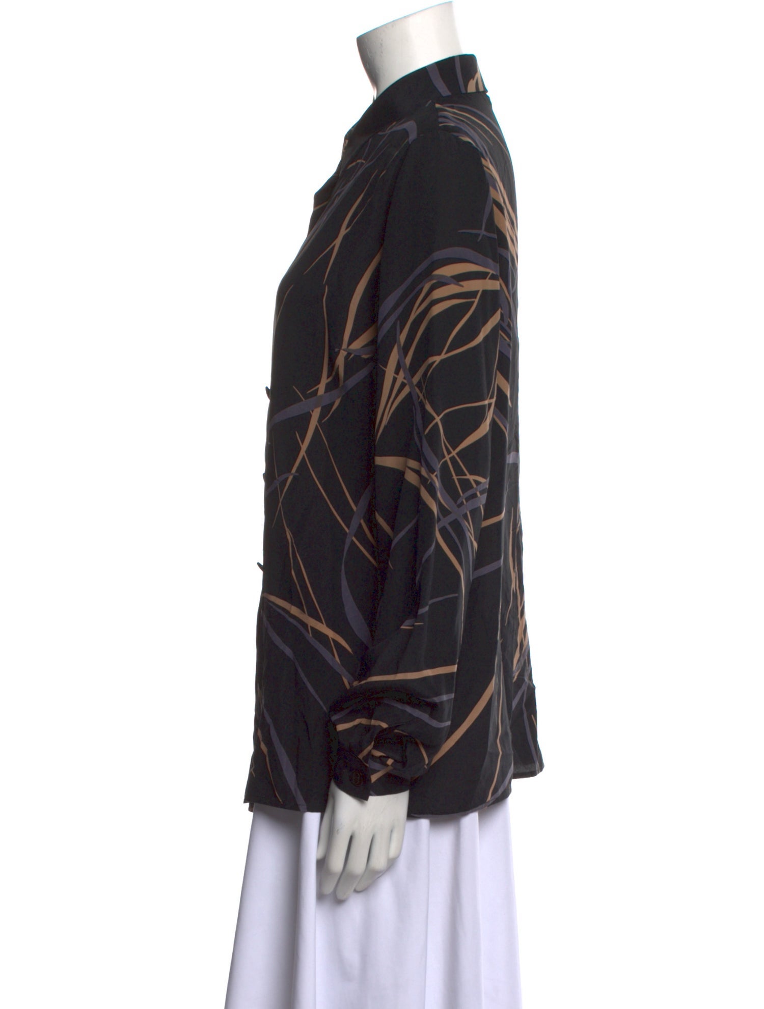 Valentino Silk Printed Button-Up Top