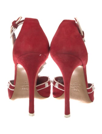 Valentino Rockstud Accents Suede T-Strap Pumps