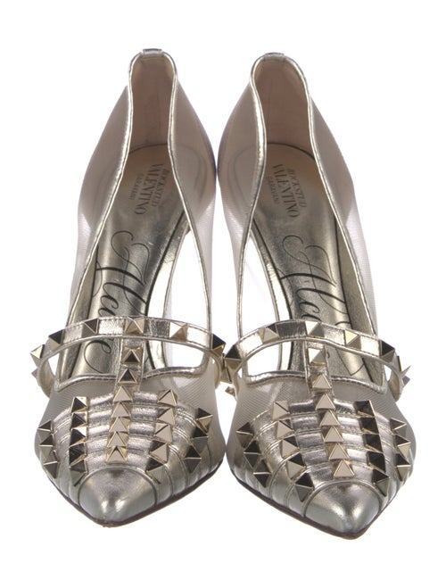 Valentino Rockstud Accents Mesh Pumps