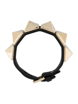 Valentino Leather Large Rockstud Wrap Bracelet
