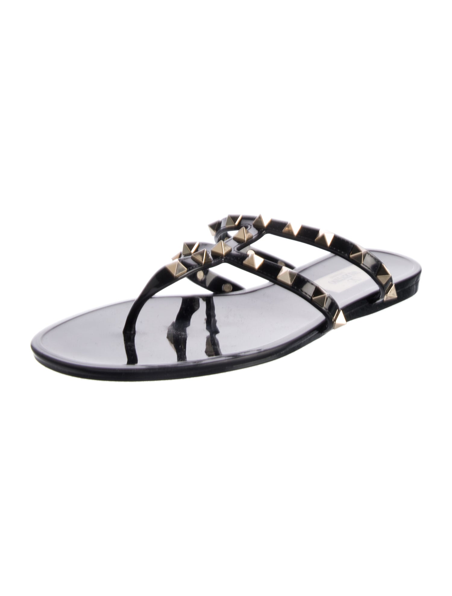 Valentino Rockstud Accents Rubber Slides