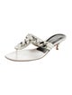 Valentino Chain-Link Accent Leather Slides