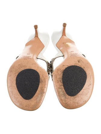 Valentino Chain-Link Accent Leather Slides