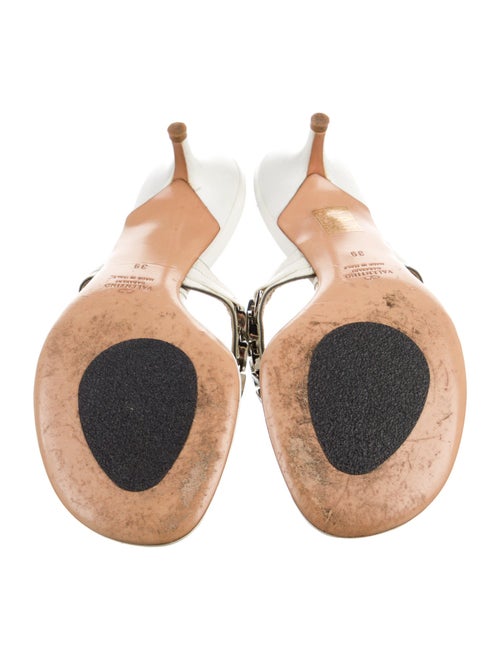 Valentino Chain-Link Accent Leather Slides