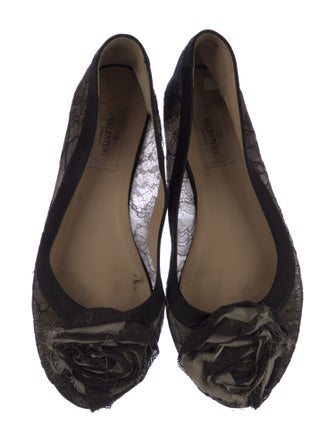 Valentino Lace Lace Pattern Ballet Flats
