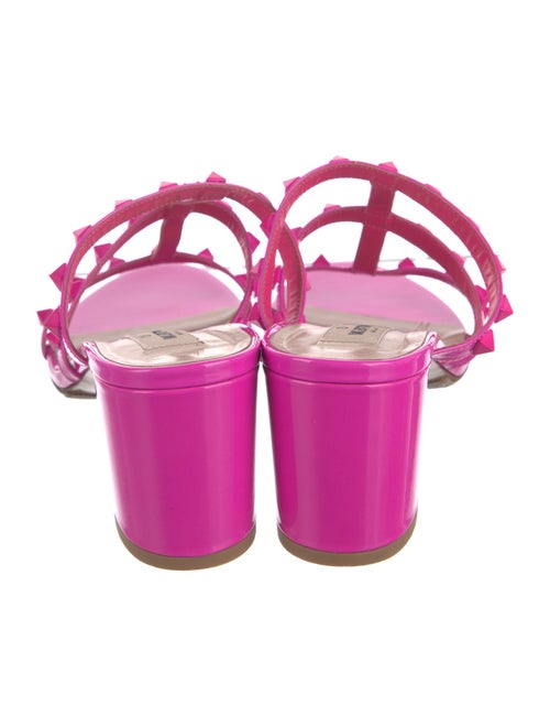 Valentino Rockstud Accents Patent Leather Slides