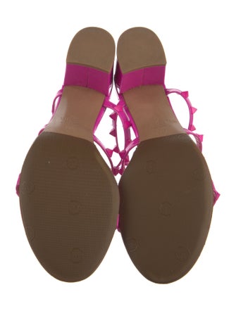 Valentino Rockstud Accents Patent Leather Slides