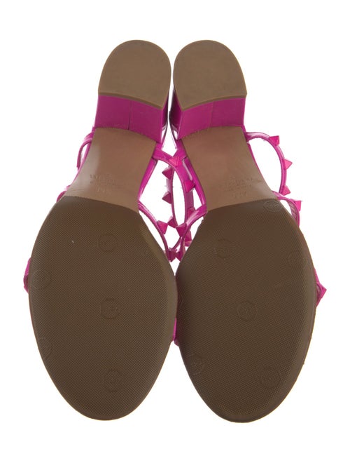 Valentino Rockstud Accents Patent Leather Slides