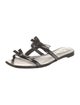 Valentino Leather Bow Accents Slides