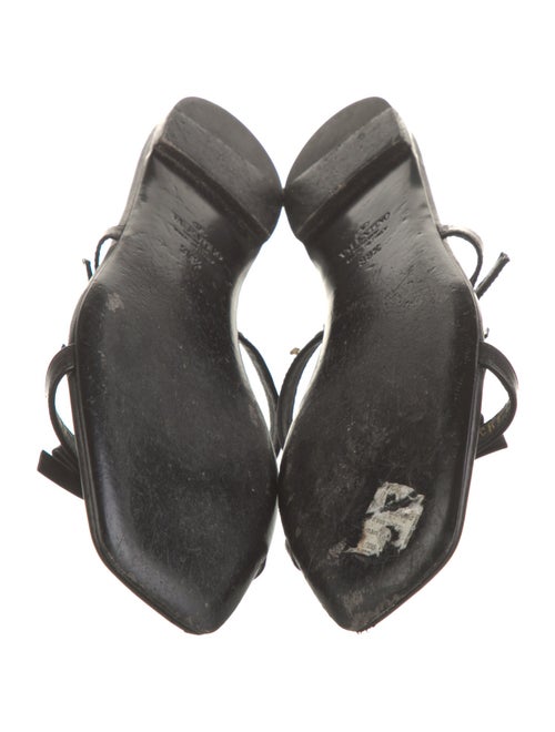 Valentino Leather Bow Accents Slides