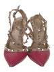 Valentino Rockstud Accents Leather T-Strap Pumps