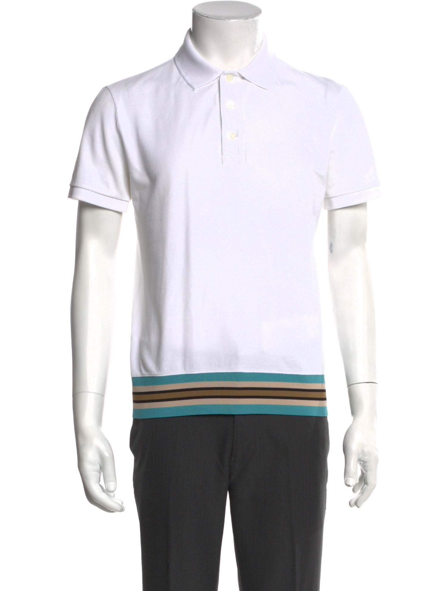 Valentino Striped Collar Polo Shirt