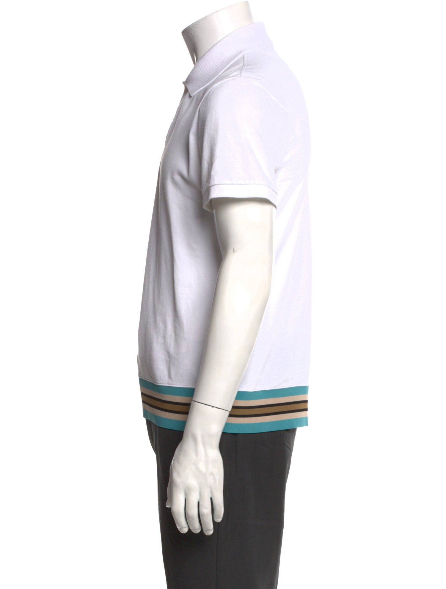 Valentino Striped Collar Polo Shirt