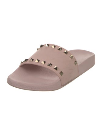 Valentino Rockstud Accents Rubber Slides